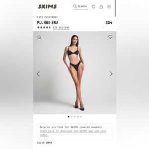 Skims 34B fits everybody scoop plunge bra